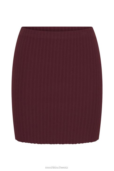 Meshki Minirock aus Shiloh-Strick mit niedrigem Bund Kirschschokolade Kleidung 060V1468