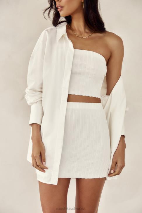 Meshki Minirock aus Shiloh-Strick mit niedrigem Bund cremefarben Kleidung 060V1556