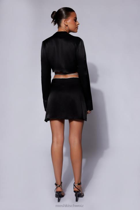 Meshki Talulah Mini-Flötenrock mit Diamantbesatz Schwarz Kleidung 060V1544