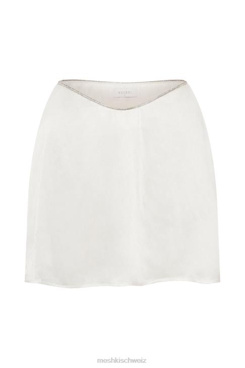 Meshki Talulah Mini-Flötenrock mit Diamantbesatz Weiß Kleidung 060V1548