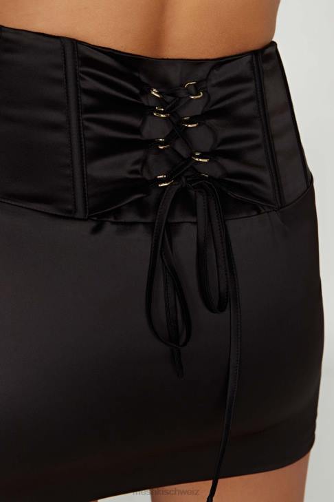 Meshki scharlachroter Korsett-Minirock Schwarz Kleidung 060V1516