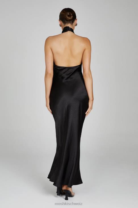 Meshki Laura Halter Satin Gown Black Clothing 060V121