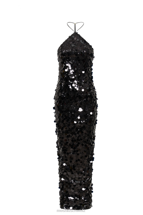 Meshki April Sequin Halter Maxi Dress Black Clothing 060V84