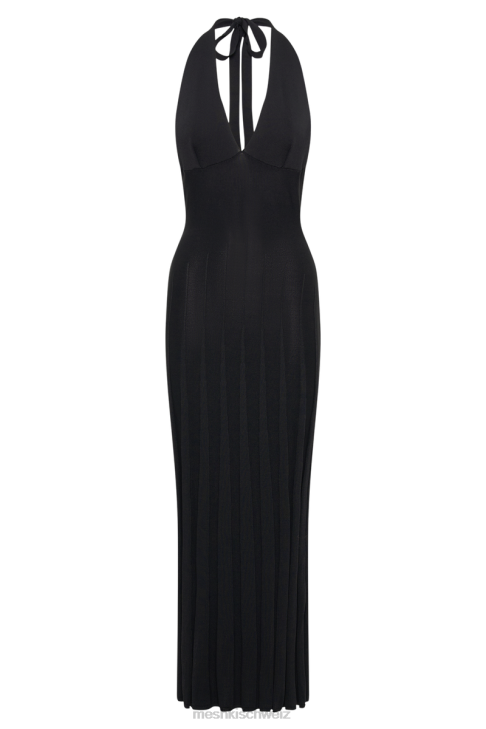 Meshki Caity Ribbed Halter Maxi Dress Black Clothing 060V71