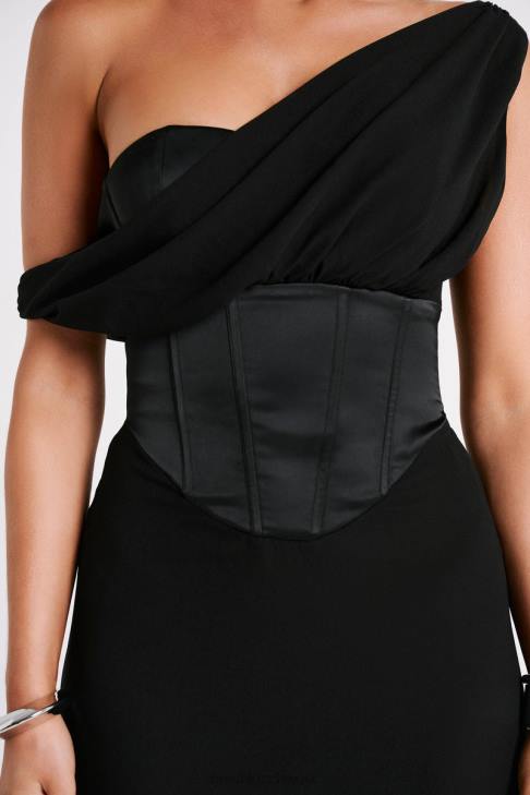 Meshki Courtney Chiffon Maxi Dress Black Clothing 060V80