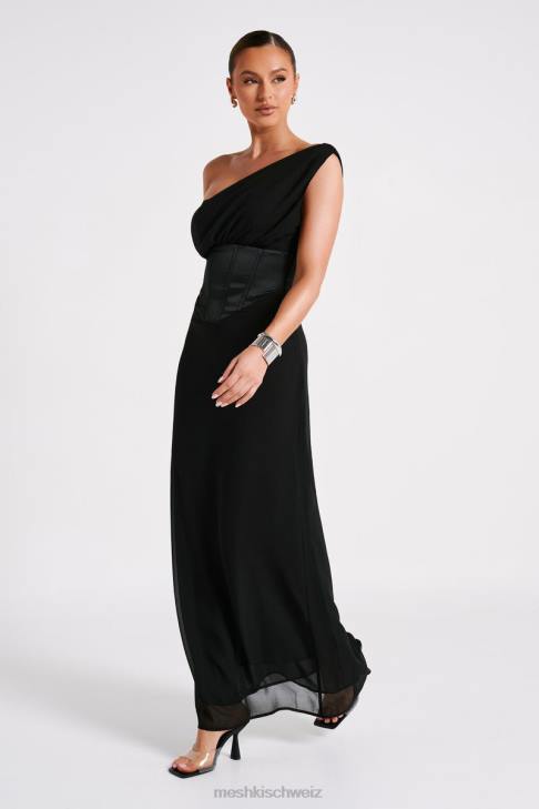 Meshki Courtney Chiffon Maxi Dress Black Clothing 060V80