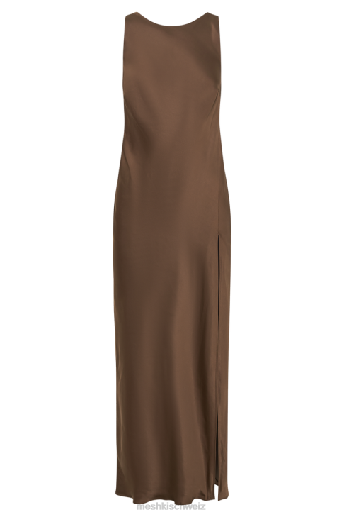 Meshki Gemima Satin Maxi Dress With Split Mocha Clothing 060V2