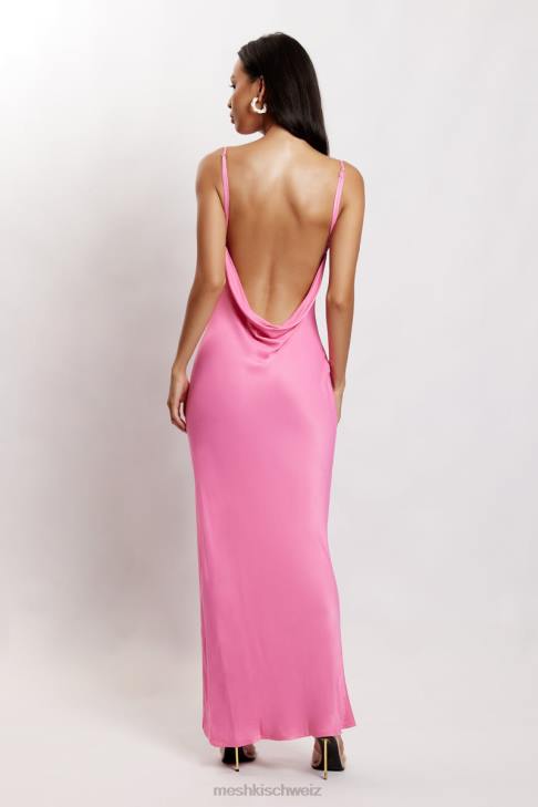 Meshki Jade Cowl Neck Backless Maxi Dress Pink Clothing 060V151