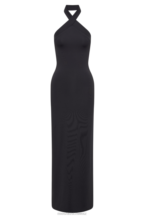 Meshki Kimberley Recycled Nylon Halter Maxi Dress Black Clothing 060V93