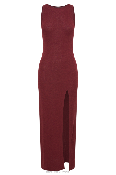 Meshki Maxine Sheer Knit Maxi Dress Berry Clothing 060V108