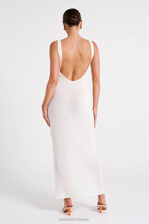 Meshki Maxine Sheer Knit Maxi Dress White Clothing 060V75