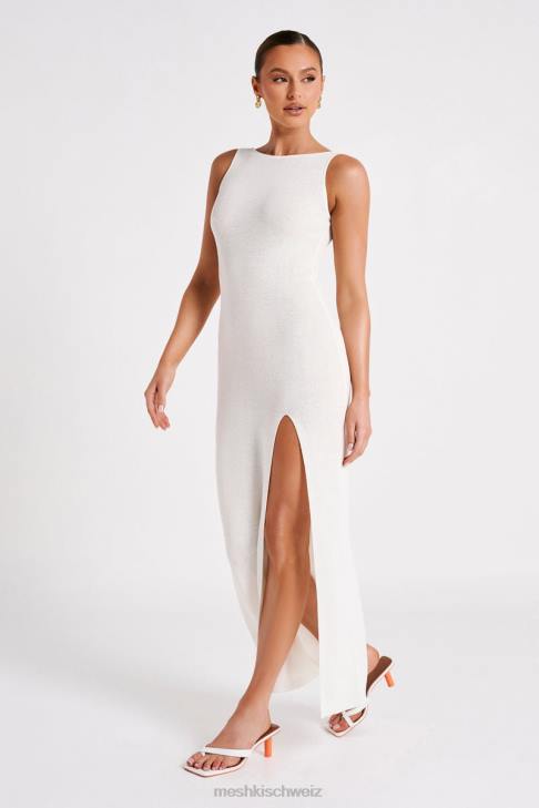 Meshki Maxine Sheer Knit Maxi Dress White Clothing 060V75