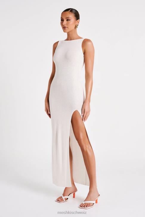 Meshki Maxine Sheer Knit Maxi Dress White Clothing 060V75