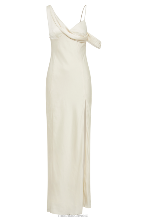 Meshki Soleil Satin Off Shoulder Maxi Dress Ivory Clothing 060V42
