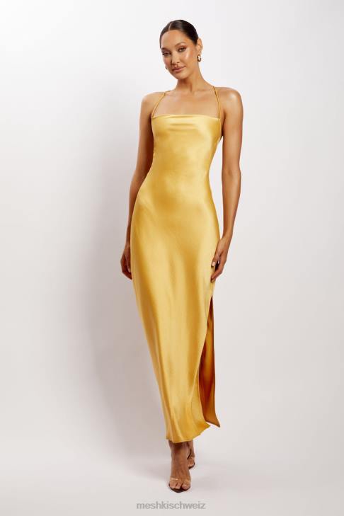 Meshki Sydney Straight Neck Slip Maxi Dress Yellow Clothing 060V118
