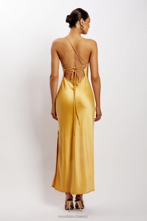 Meshki Sydney Straight Neck Slip Maxi Dress Yellow Clothing 060V118