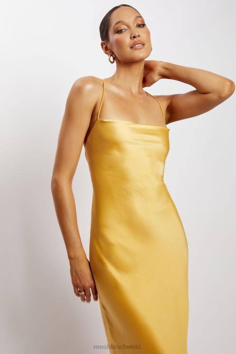 Meshki Sydney Straight Neck Slip Maxi Dress Yellow Clothing 060V118