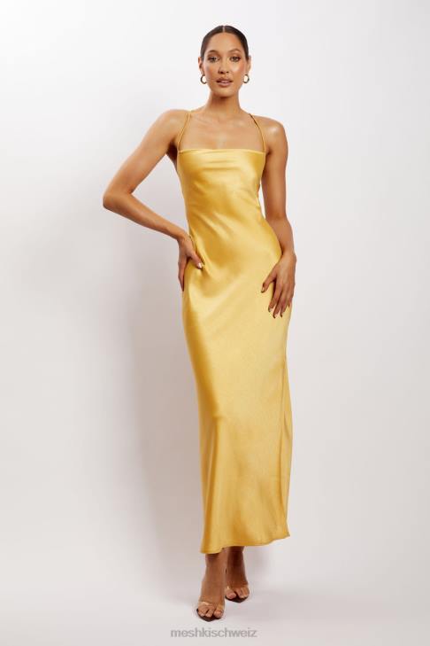 Meshki Sydney Straight Neck Slip Maxi Dress Yellow Clothing 060V118