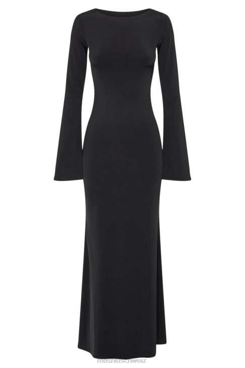 Meshki Tarna Slinky Fishtail Maxi Dress Black Clothing 060V56