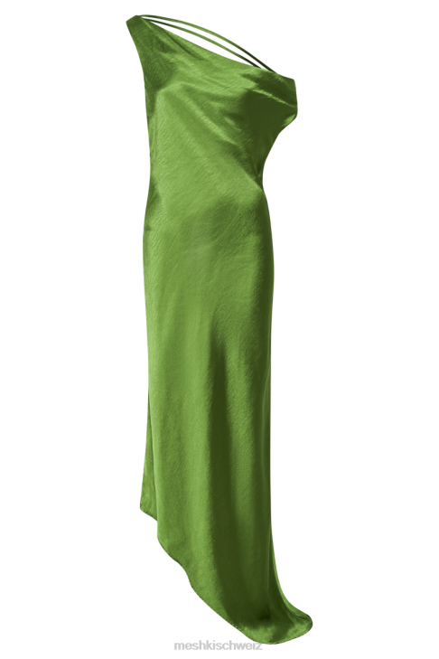Meshki Yvette Slip Maxi Dress With Asymmetrical Hem Emerald Clothing 060V45