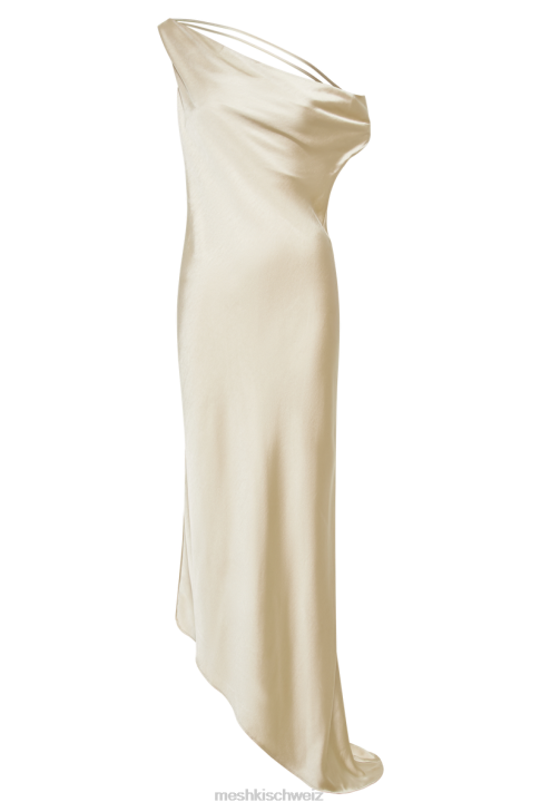 Meshki Yvette Slip Maxi Dress With Asymmetrical Hem Gold Clothing 060V49
