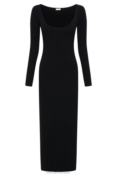 Meshki Zinnia Knit Maxi Dress With Split Black Clothing 060V64