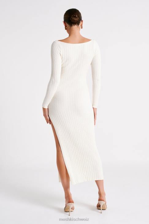 Meshki Zinnia Knit Maxi Dress With Split White Clothing 060V86