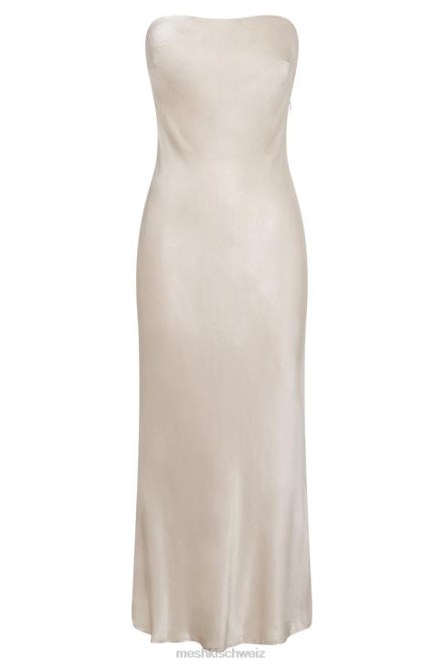 Meshki Mischa Strapless Midi Dress With Lace Detailing Champagne Clothing 060V31