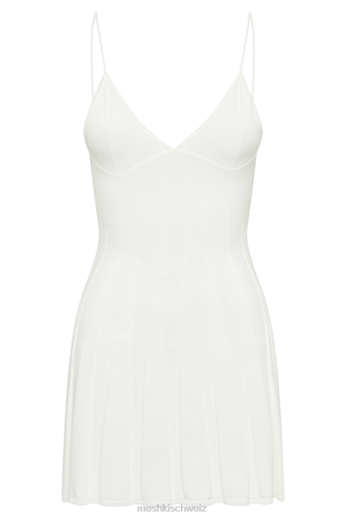 Meshki Kendra Rib Knit Mini Dress White Clothing 060V69