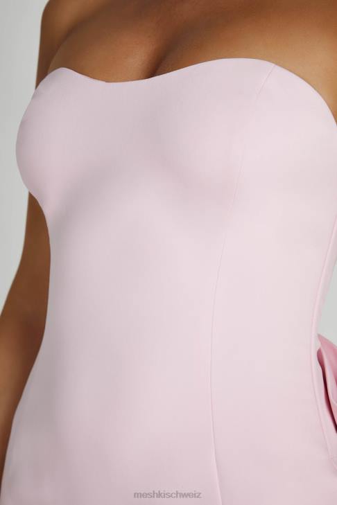 Meshki Meredith Strapless Bow Mini Dress Blush Pink Clothing 060V112