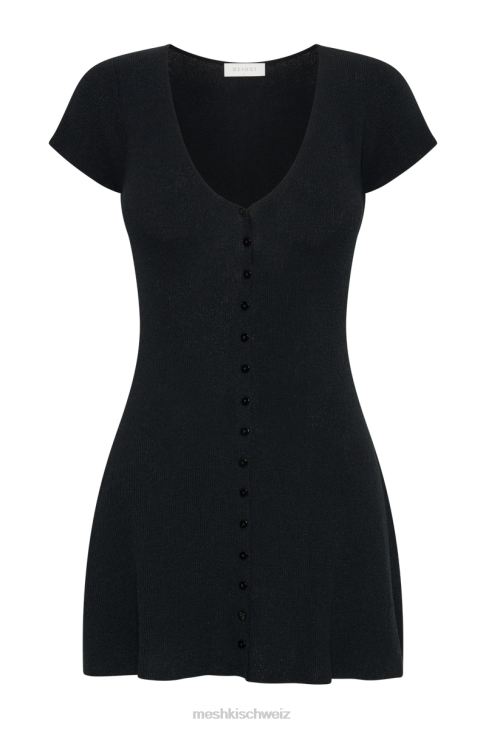 Meshki Paula Buttoned Knit Mini Dress Black Clothing 060V23