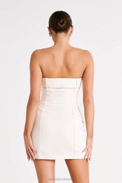 Meshki Teddi Denim Mini Dress Ecru Clothing 060V105