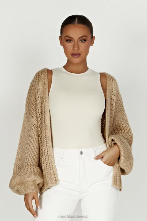 Meshki Irina Grobstrick-Cardigan Taupe Kleidung 060V1627