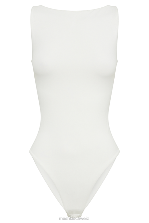Meshki Fiona-Body aus recyceltem Nylon mit tiefem Rückenausschnitt Weiß Kleidung 060V777