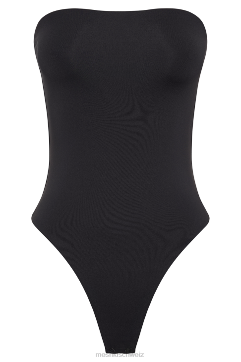 Meshki Leighton trägerloser Body aus recyceltem Nylon Schwarz Kleidung 060V776