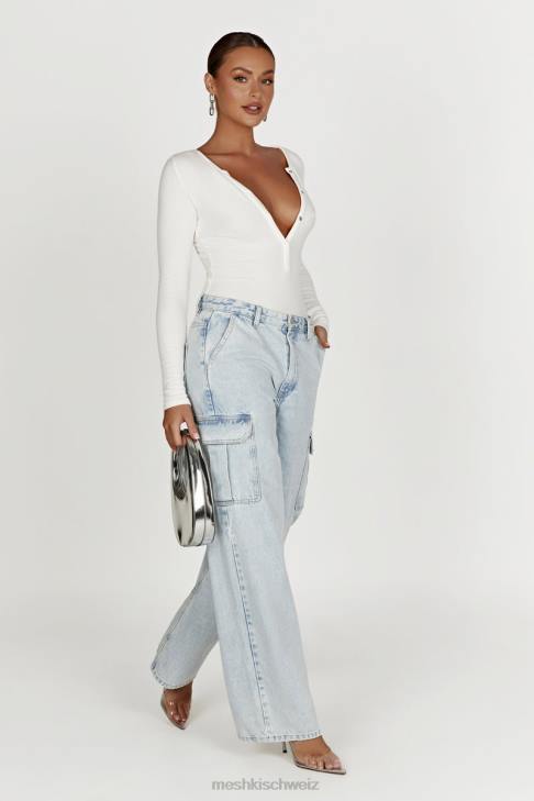 Meshki Naomi Langarm-Body Weiß Kleidung 060V925