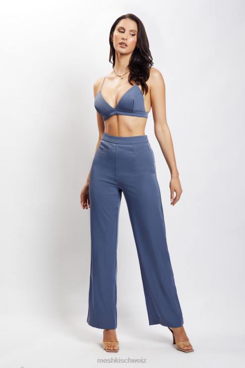 Meshki Cynthia Triangel-Bralette Stahlblau Kleidung 060V1137
