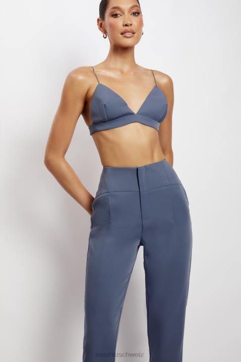 Meshki Cynthia Triangel-Bralette Stahlblau Kleidung 060V1137