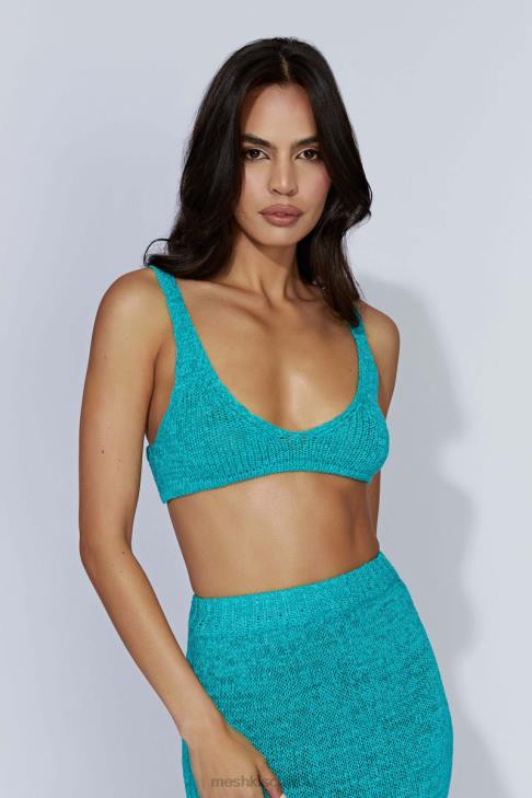 Meshki Mary Strick-Bralette Aquamarin Kleidung 060V1140