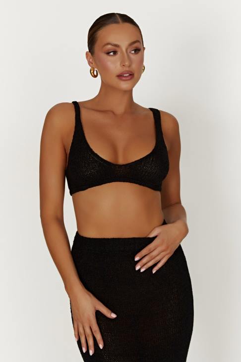 Meshki Mary Strick-Bralette Schwarz Kleidung 060V891