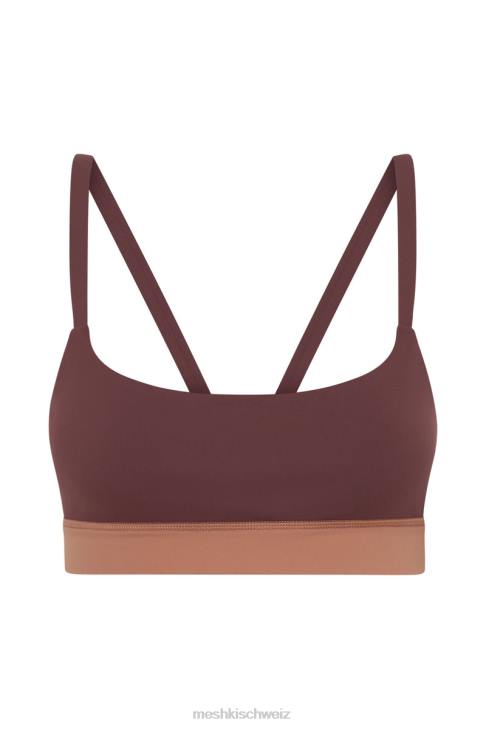 Meshki Nickie zweifarbiges Sport-Bralette Mahagoni/Tan Kleidung 060V1064