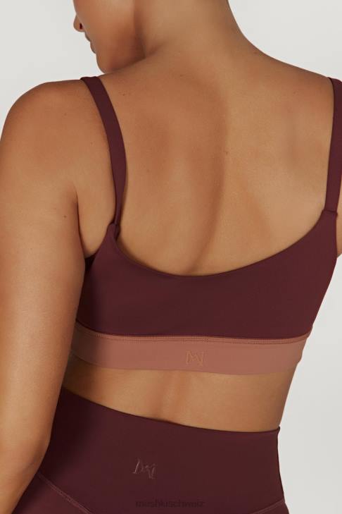 Meshki Nickie zweifarbiges Sport-Bralette Mahagoni/Tan Kleidung 060V1064
