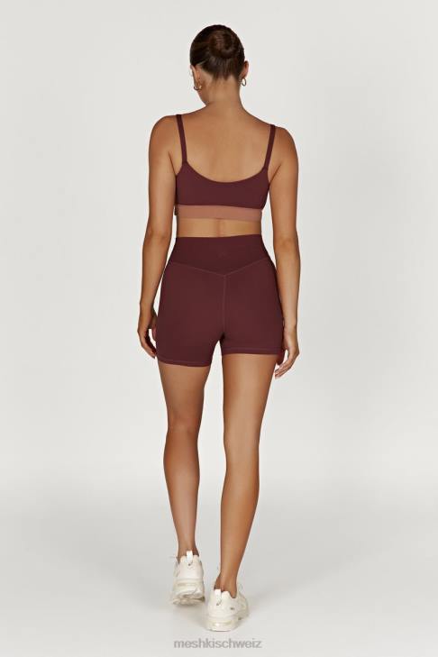 Meshki Nickie zweifarbiges Sport-Bralette Mahagoni/Tan Kleidung 060V1064