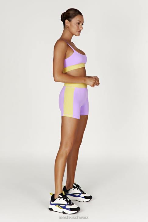 Meshki Nickie zweifarbiges Sport-Bralette lila/gelb Kleidung 060V1059