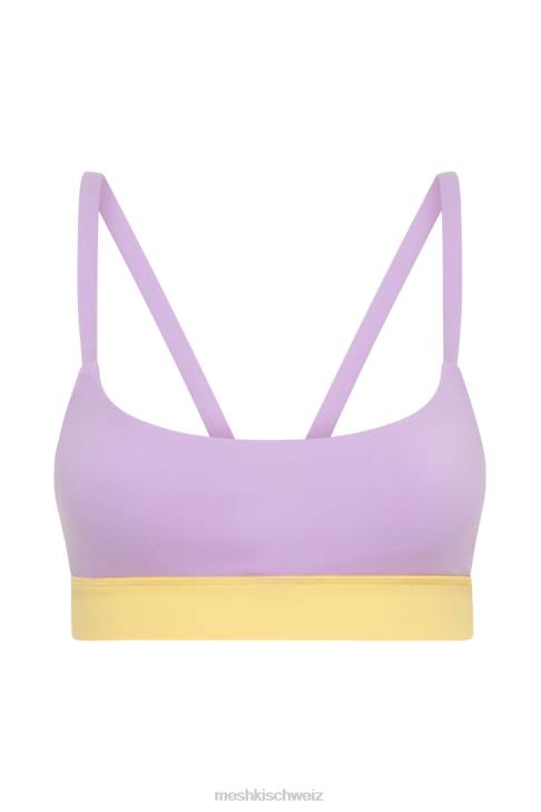 Meshki Nickie zweifarbiges Sport-Bralette lila/gelb Kleidung 060V1059