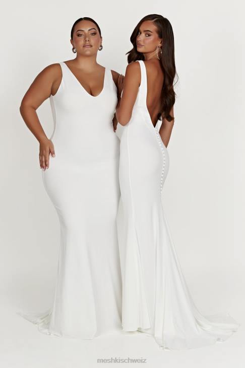 Meshki Kyla Kleid mit tiefem Rückenausschnitt Weiß Kleidung 060V433