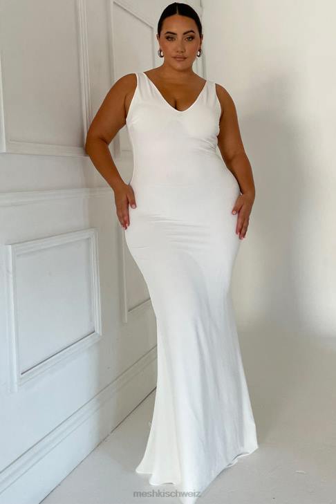 Meshki Kyla Kleid mit tiefem Rückenausschnitt Weiß Kleidung 060V433