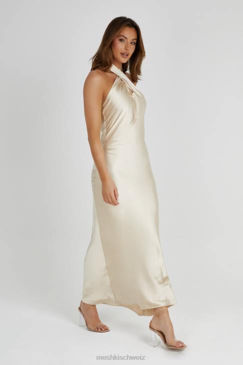 Meshki Laura Neckholder-Satinkleid Gold Kleidung 060V313