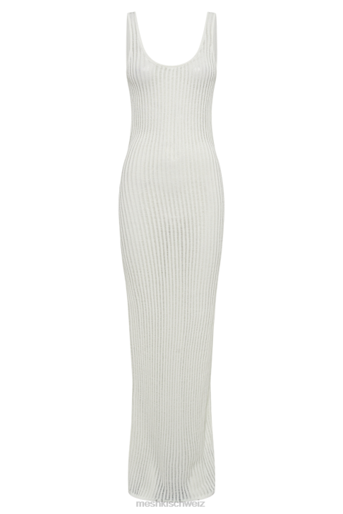 Meshki Abbey Ladder-Strick-Maxikleid mit Wasserfallausschnitt Weiß Kleidung 060V253