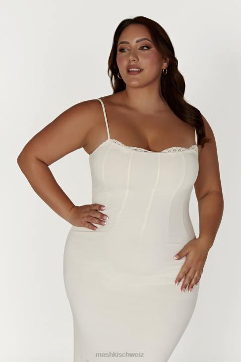 Meshki Amorette-Maxikleid mit Spitzenbesatz Knochen Kleidung 060V279